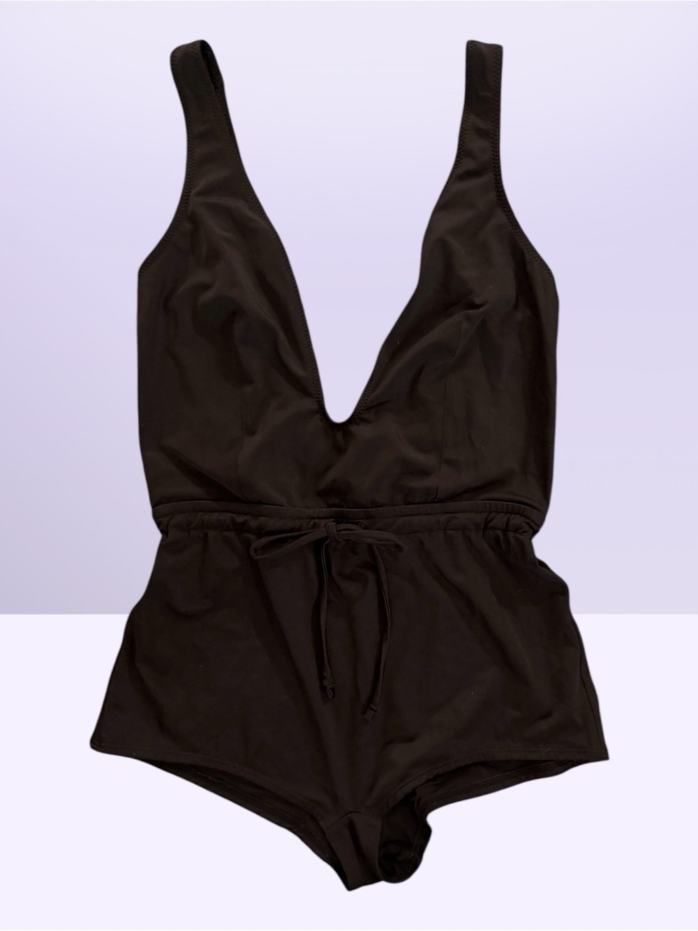 SOLID & STRIPED Black Plunge One-Piece Swimsuit - Size Medium